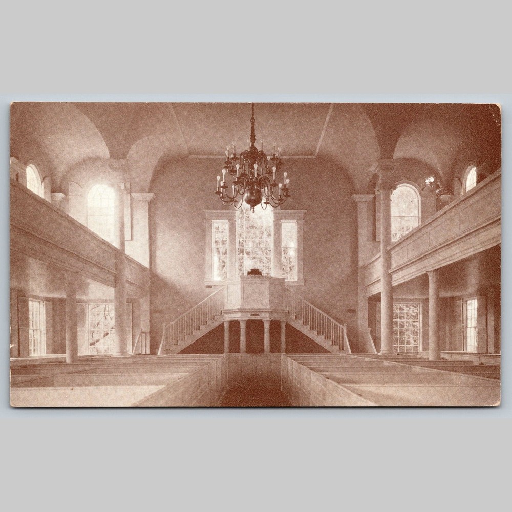 Postcard Old First Church Bennington Vermont Colonial Shrine