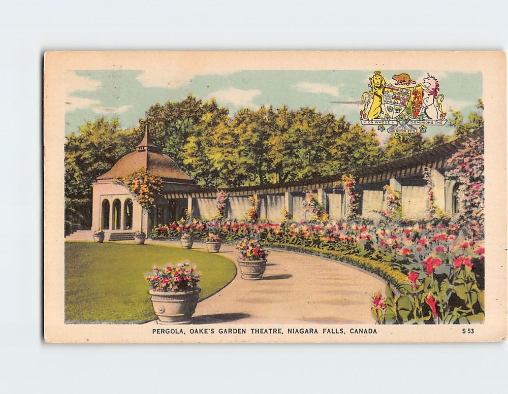 Postcard Pergola Oake's Garden Theatre Niagara Falls Ontario Canada