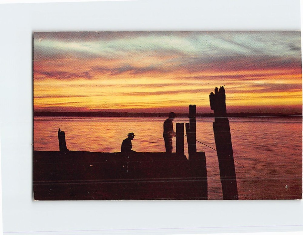 Postcard Sunset Over The Waters Greetings from Connecticut USA