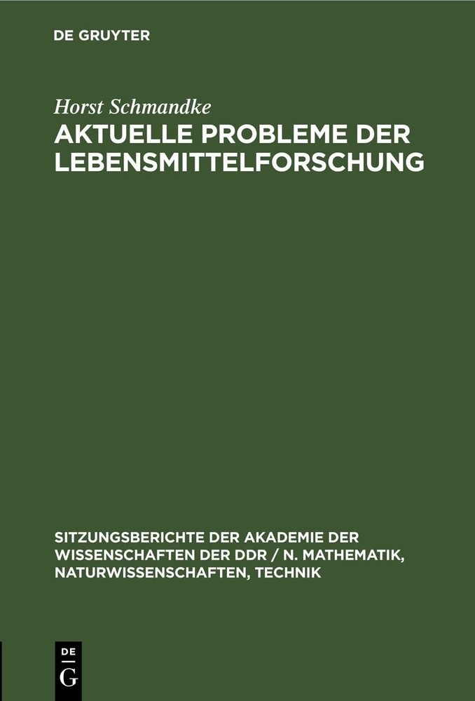 Horst Schmandke Aktuelle Probleme Der Lebensmittelforschung (Hardback)Another great item from Rarewaves USA | Free delivery!
