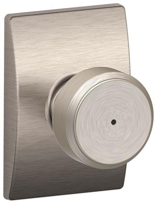 Schlage F40-BWE-CEN Bowery Privacy Knob Set in Bright Brass