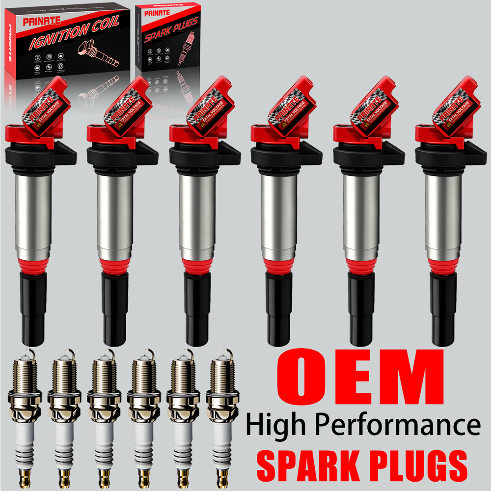 6X OEM High Performance Ignition Coil & Spark Plug For BMW 328i 335i 535i X3 X5