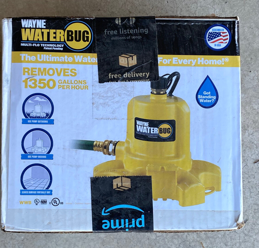 Wayne WWB WaterBUG Submersible Pump with Multi-Flo Technology for Efficient Water Removal