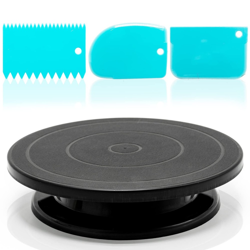 11”Rotate Turntable Sculpting Wheel Revolving Cake Turnable Black Painting Tu...