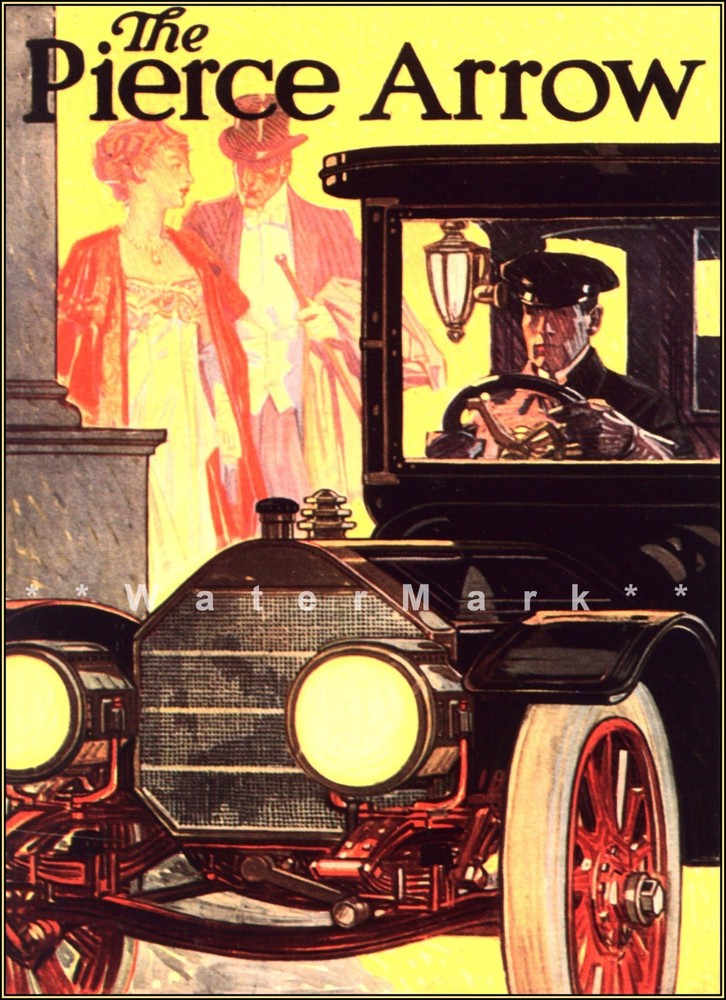 1910 Pierce Arrow Vintage Theater Poster Classic Car Art Print