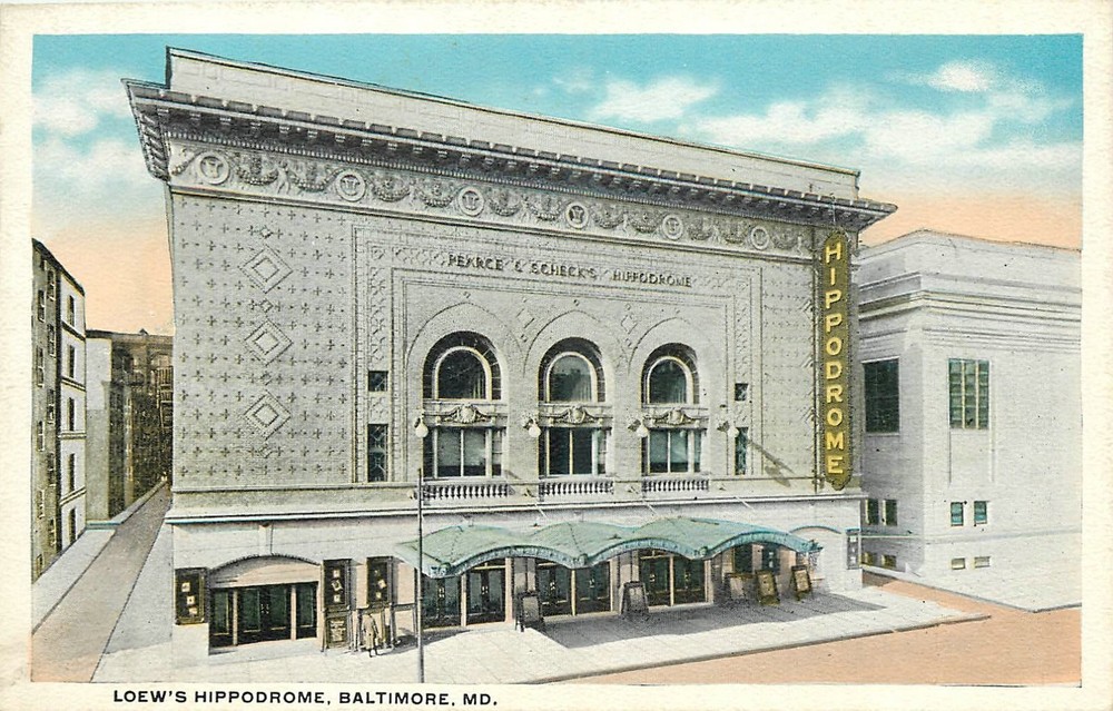 1920s Baltimore Maryland Leo's Hippodrome Theater occupation Postcard 26-4608
