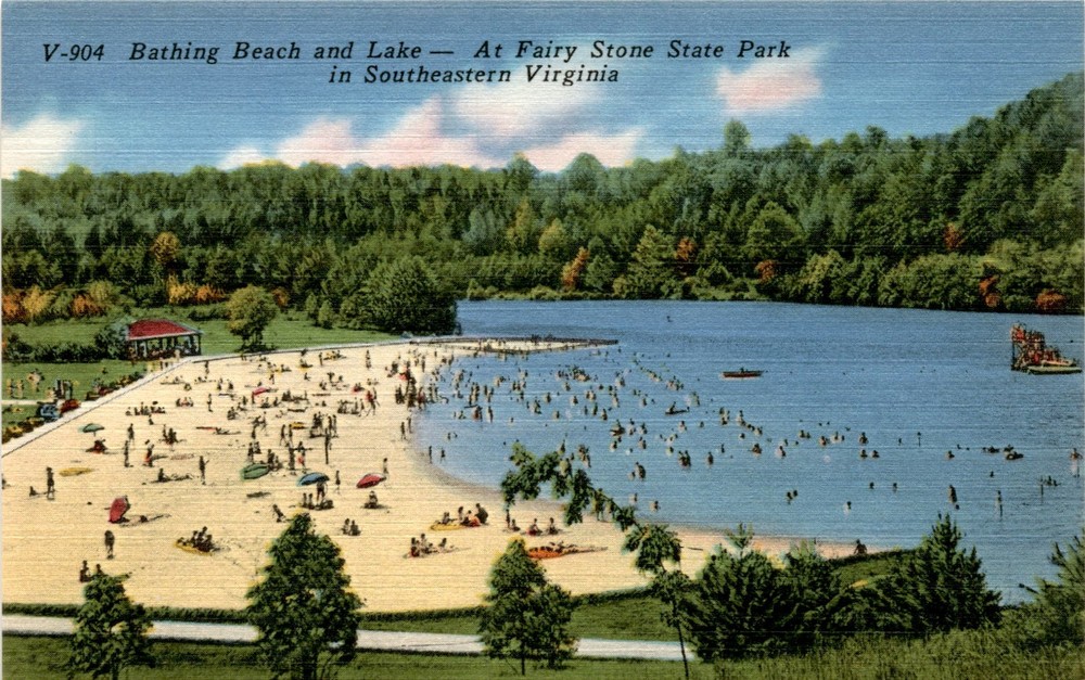 Fairy Stone State Park, Bassett, Virginia, Blue Ridge Mountains, Lake, Postcard