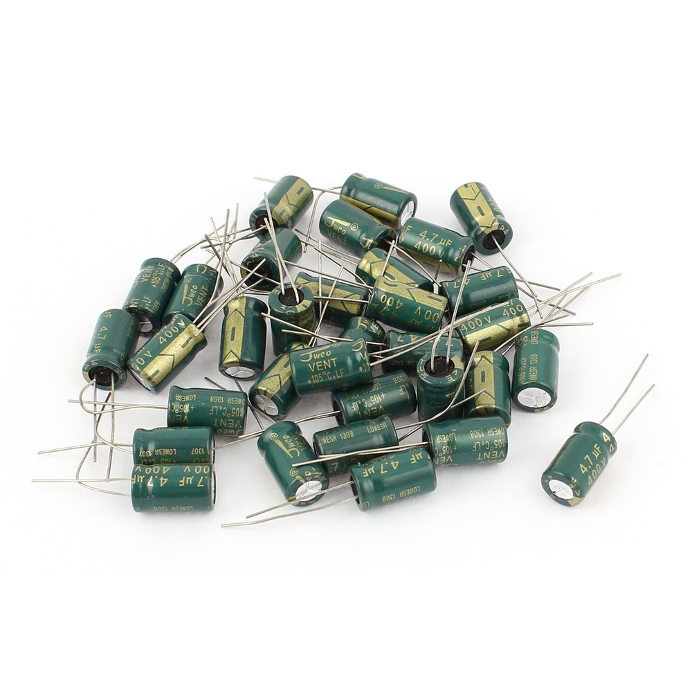 30pcs 8 x 12mm Cylindrical Radial Lead Electrolytic Capacitor 105C 4.7uF 400V