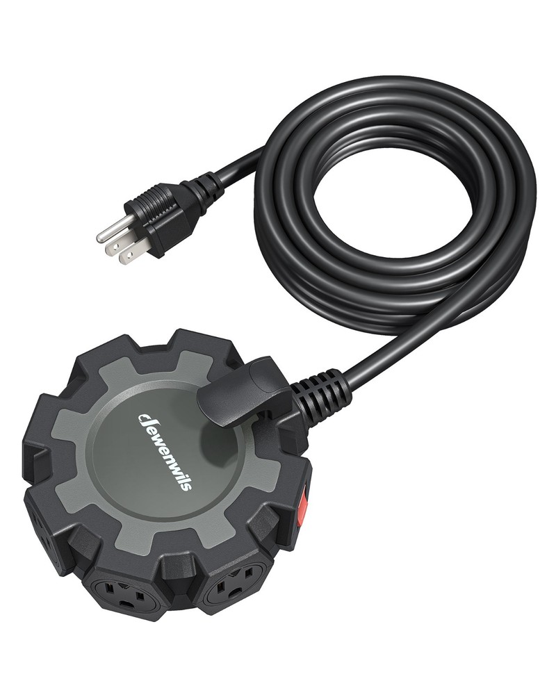 DEWENWILS Industrial Power Strip with 6-Outlet Power Hub, 15FT, UL Listed