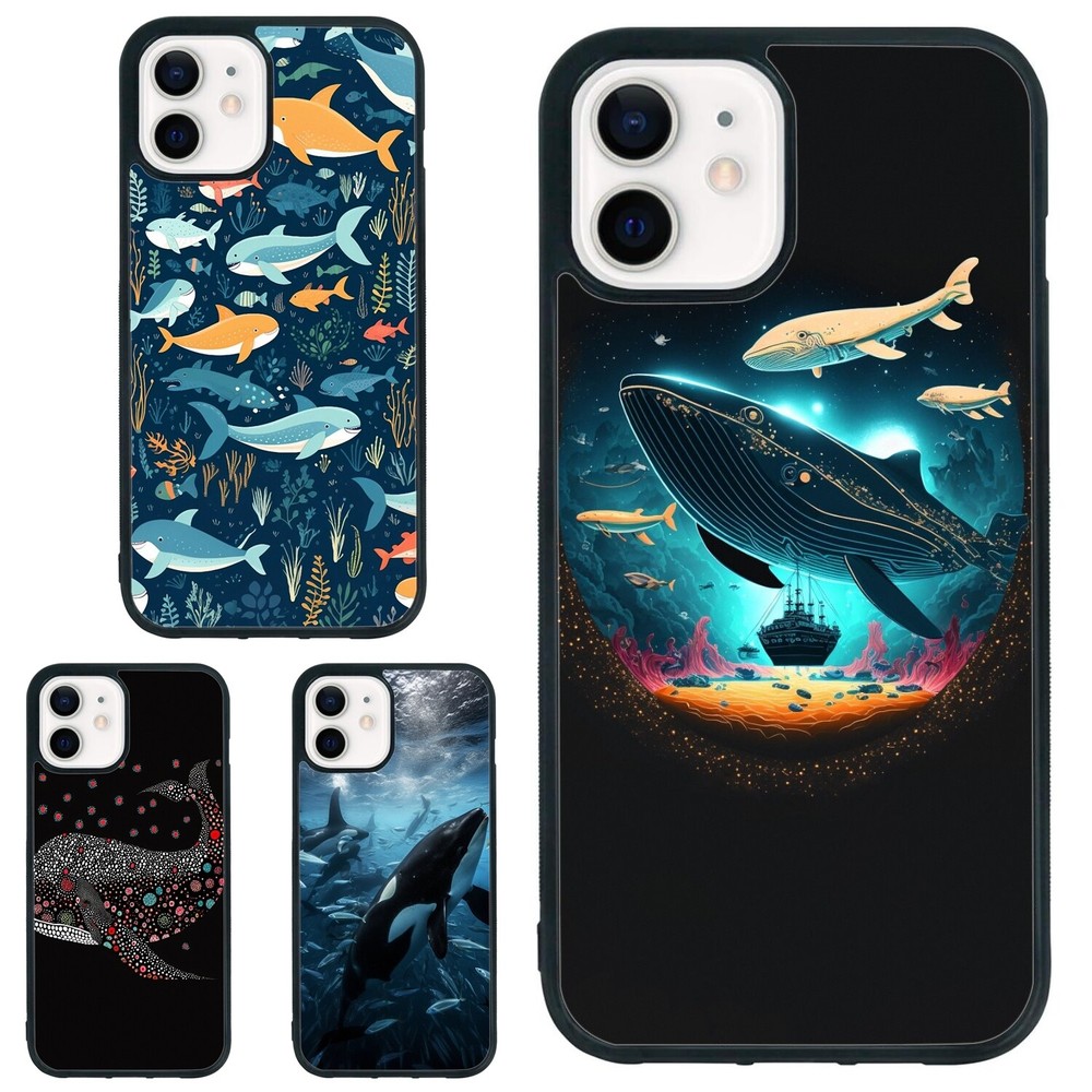whale icons pattern Anti scratch Cover For iPhone XS XR 6 7 8 Plus SE 2nd 3rd