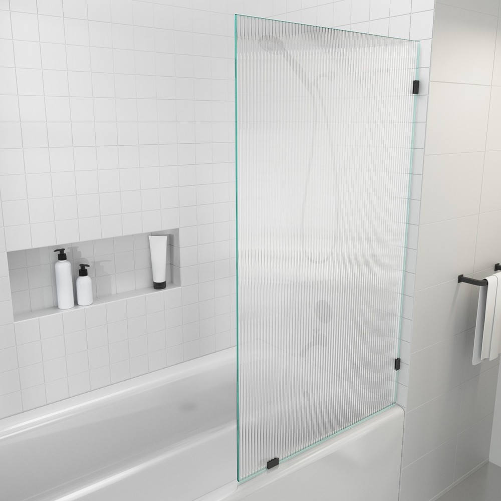 Matte Black Frameless Shower Door 58.25 x 34 Inches - Glass Warehouse Single Panel