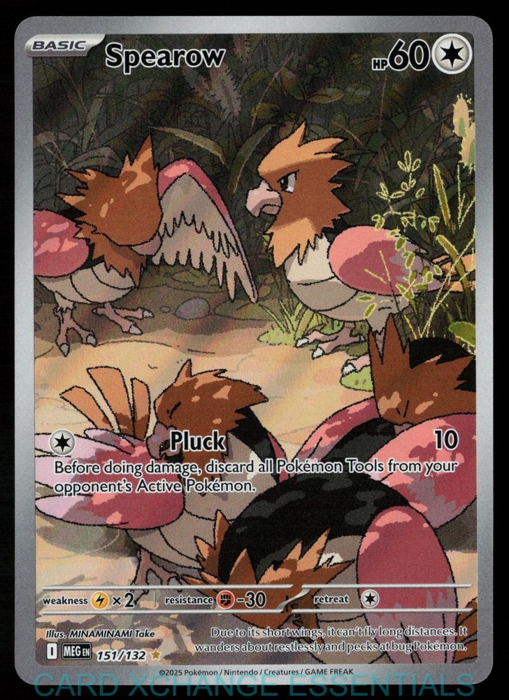 Spearow 151/132 Illustration Rare Mega Evolution Pokemon Holo Near Mint