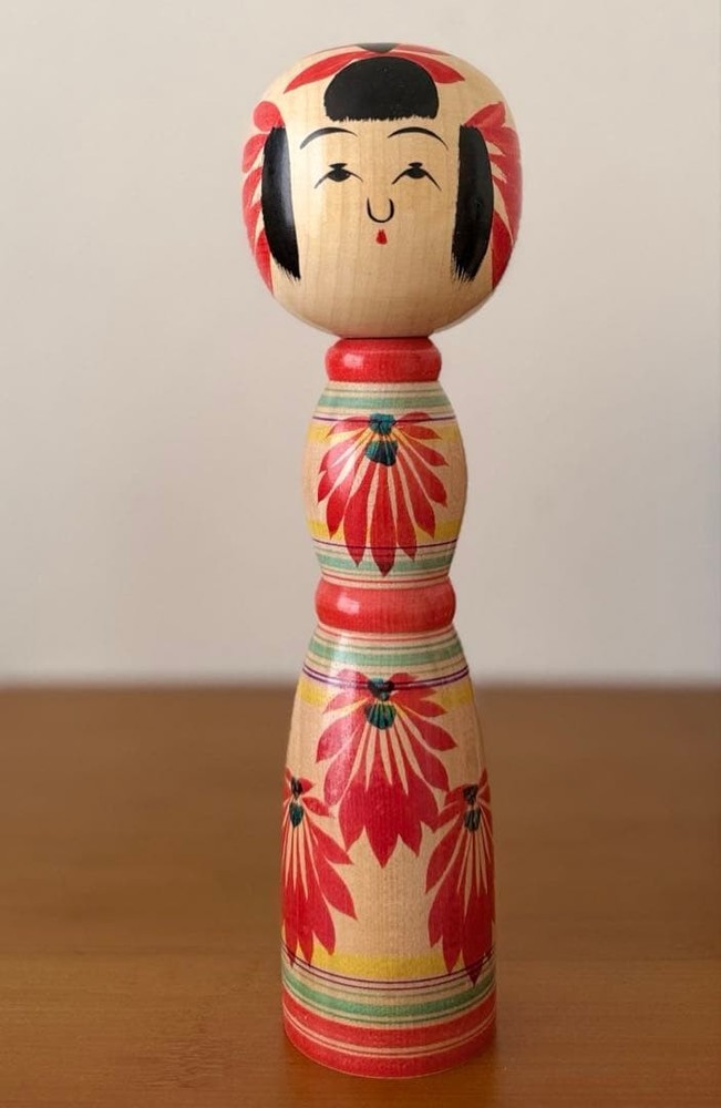 Kazuo Ishiyama Vintage Kokeshi Doll 24.5cm Handcrafted Traditional Wooden