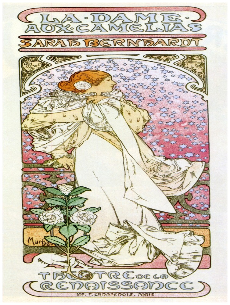 Decor French Poster. La Dame aux camelias. Fine Graphic Design Art. 1507