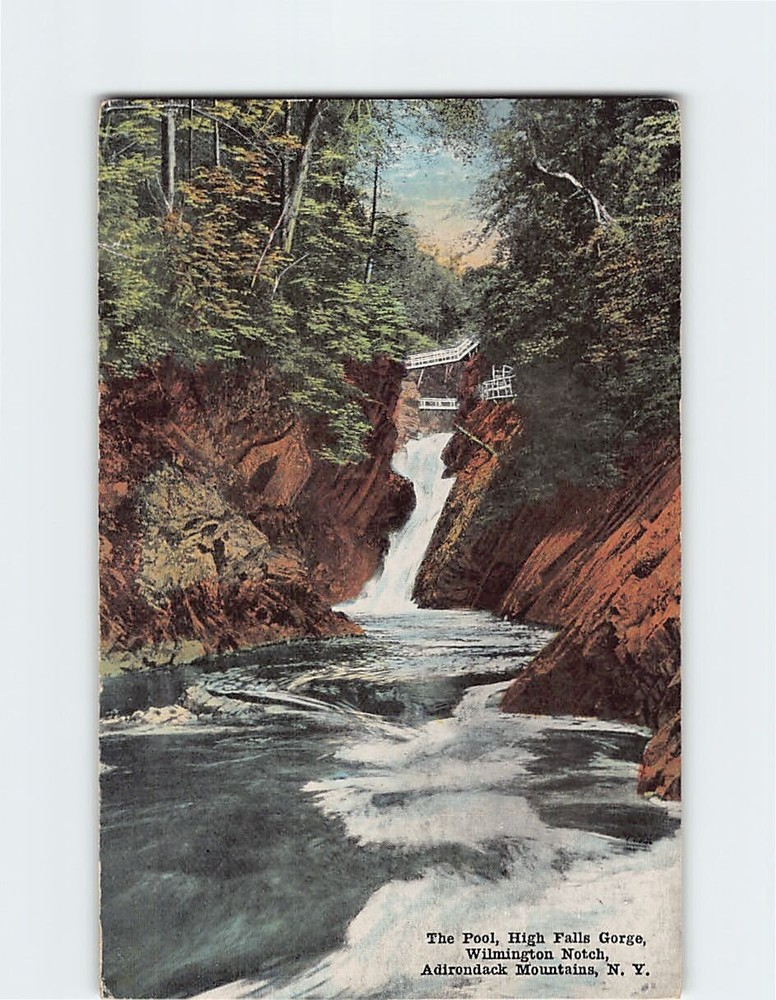 Postcard The Pool High Falls Gorge Wilmington Notch Adirondack Mountains USA