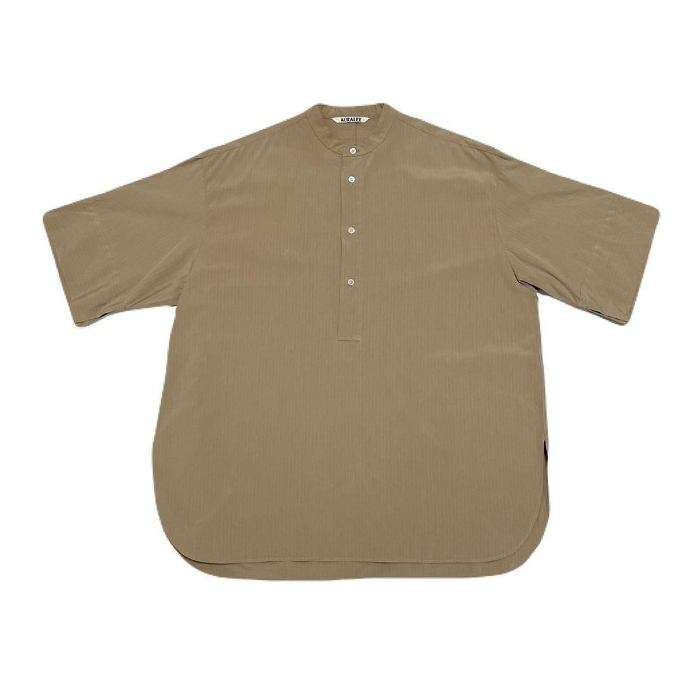 AURALEE SASARArt sleeve shirt ripstop chambray beige
