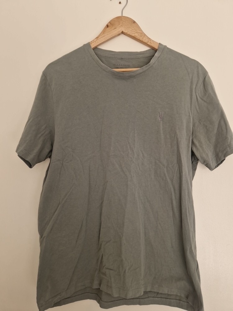 Allsaints Mens XL Brace Tonic Crew Green T Shirt Excellent Condition