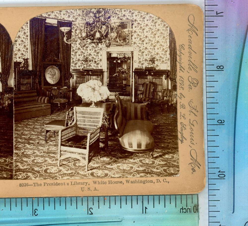 President's Library White House Washington DC USA Keystone Stereoview