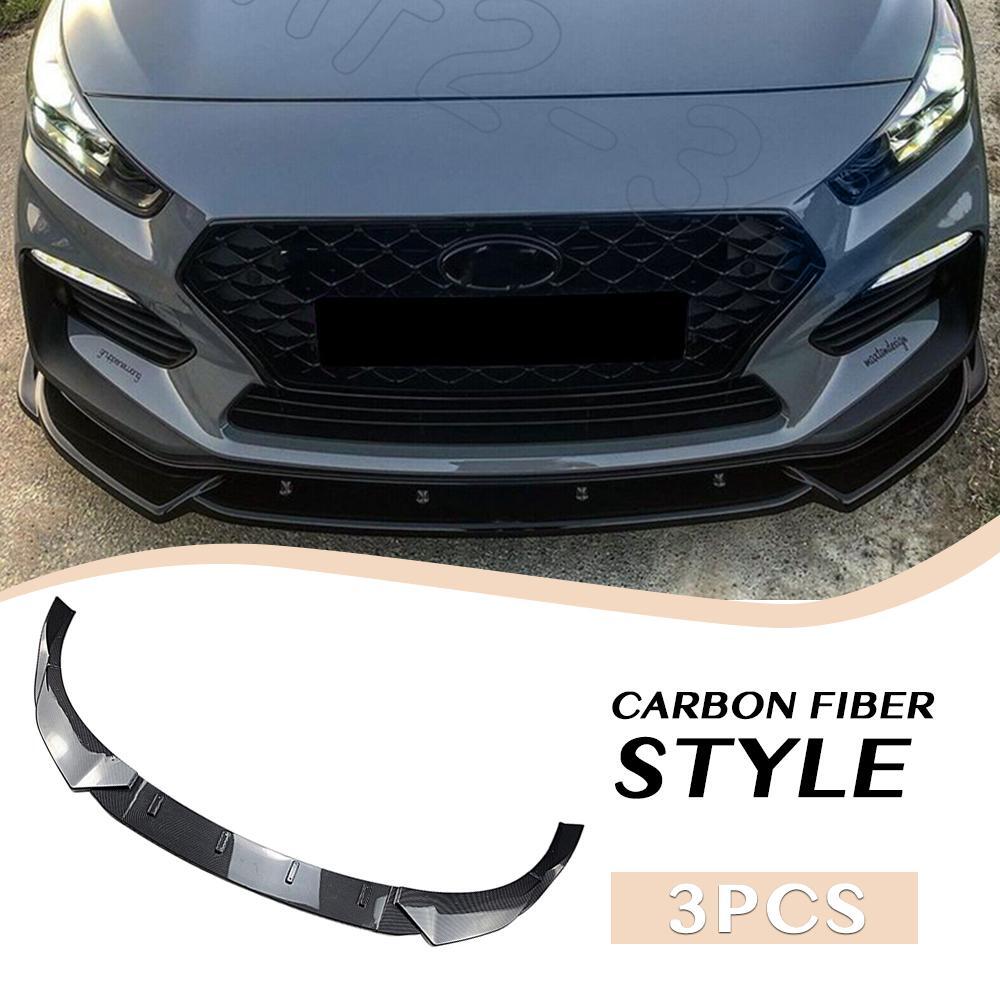 ABS Carbon Front Bumper Lip Spoiler for 2019-2020 Hyundai Elantra GT Hatchback-image