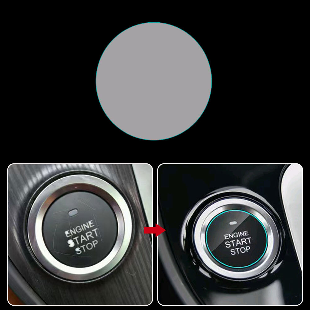 Transparent Car Engine Ignition Start Stop Button Sticker Film Cover Accessories