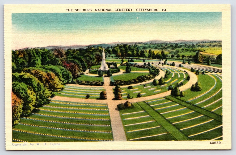 Gettysburg Pennsylvania PA Soldiers National Cemetery Monument Vintage Postcard