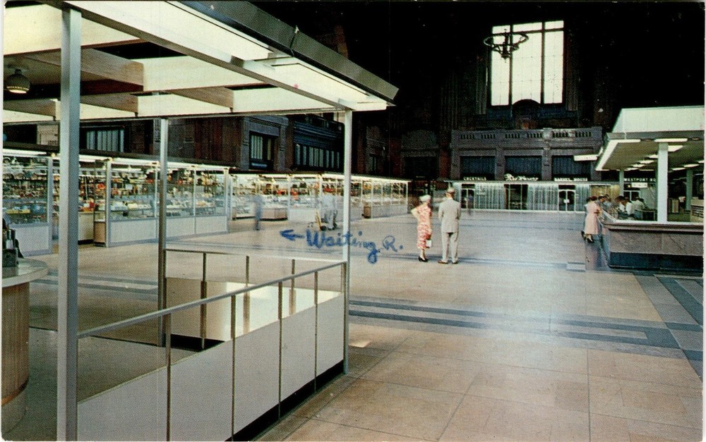 Union Depot, Main Lobby, Fred Harvey, Kansas City, Missouri. Postcard