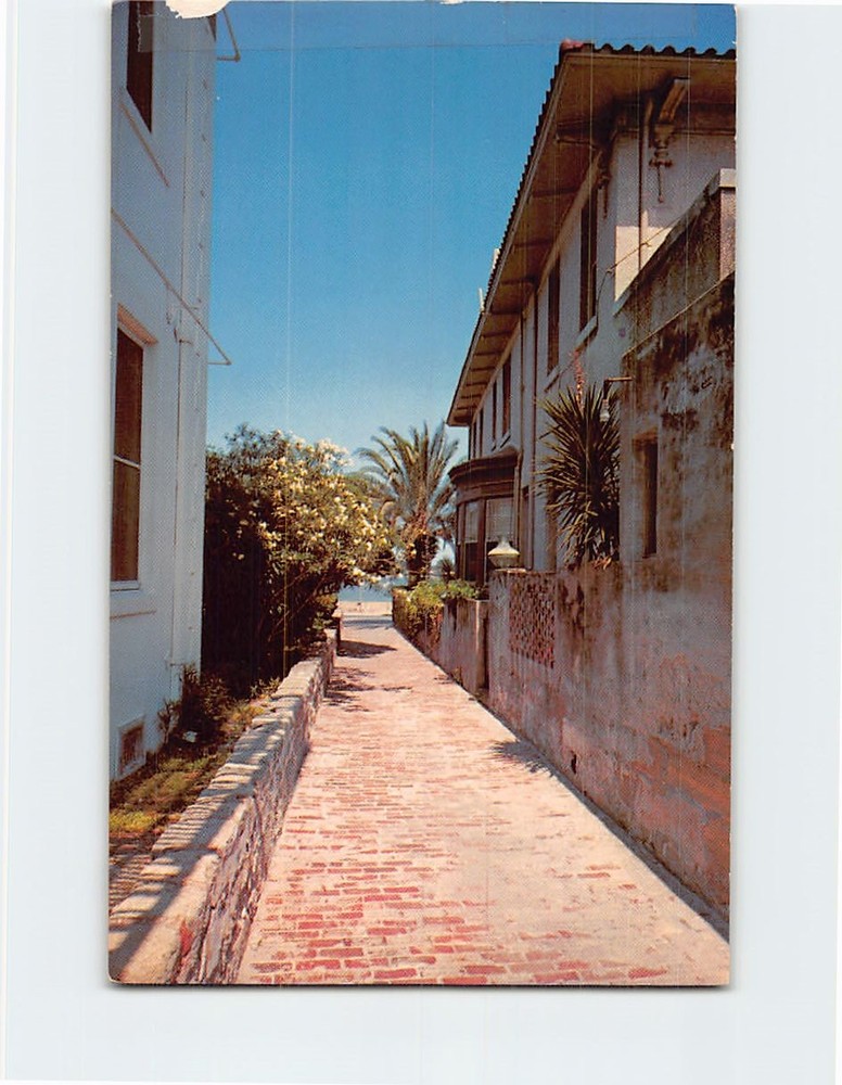 Postcard Treasure Street Narrowest Saint St. Augustine Florida USA North America