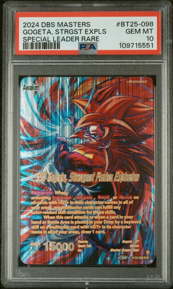 2024 Dragon Ball Scg Gogeta, Strgst Expls Spec Lr Masters S25 Lotdb #098 Psa 10RCH IS ACCEPTING CONSIGNMENTS! UP TO 95% PAYOUTS!