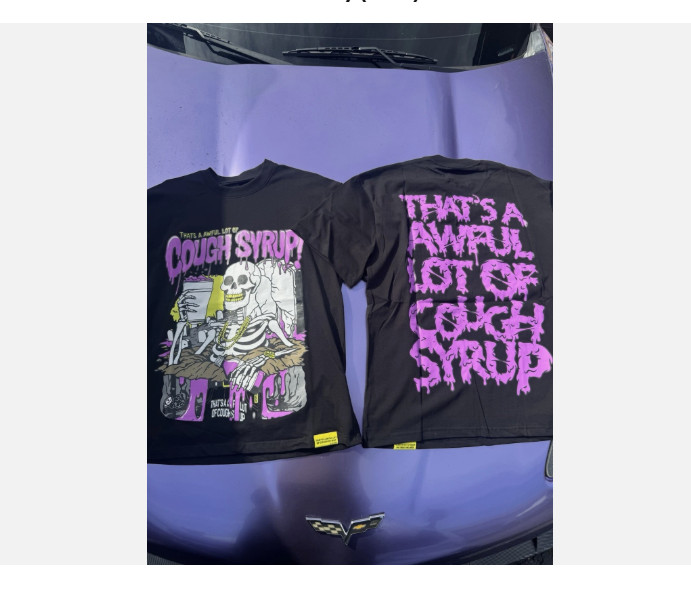 Thats A Awful Lot of Cough Syrup T-Shirt Skeleton Men's Size Large
