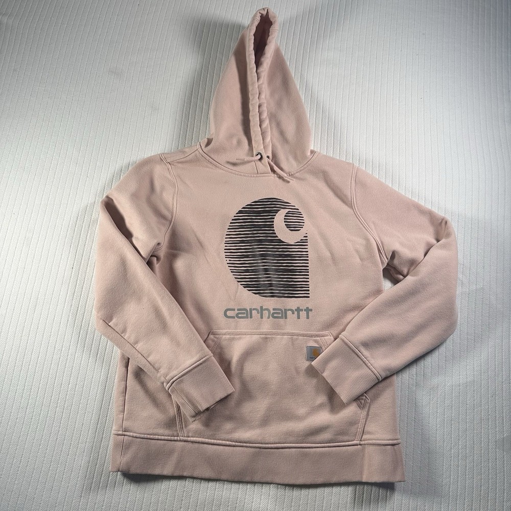 Carhartt Women’s Light Pink Relaxed Fit Rain Defender Hoodie - Size Large
