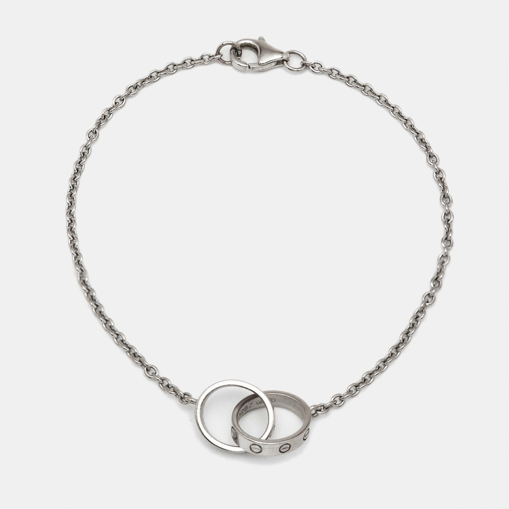 Cartier Love Interlocking Loops 18k White Gold Bracelet