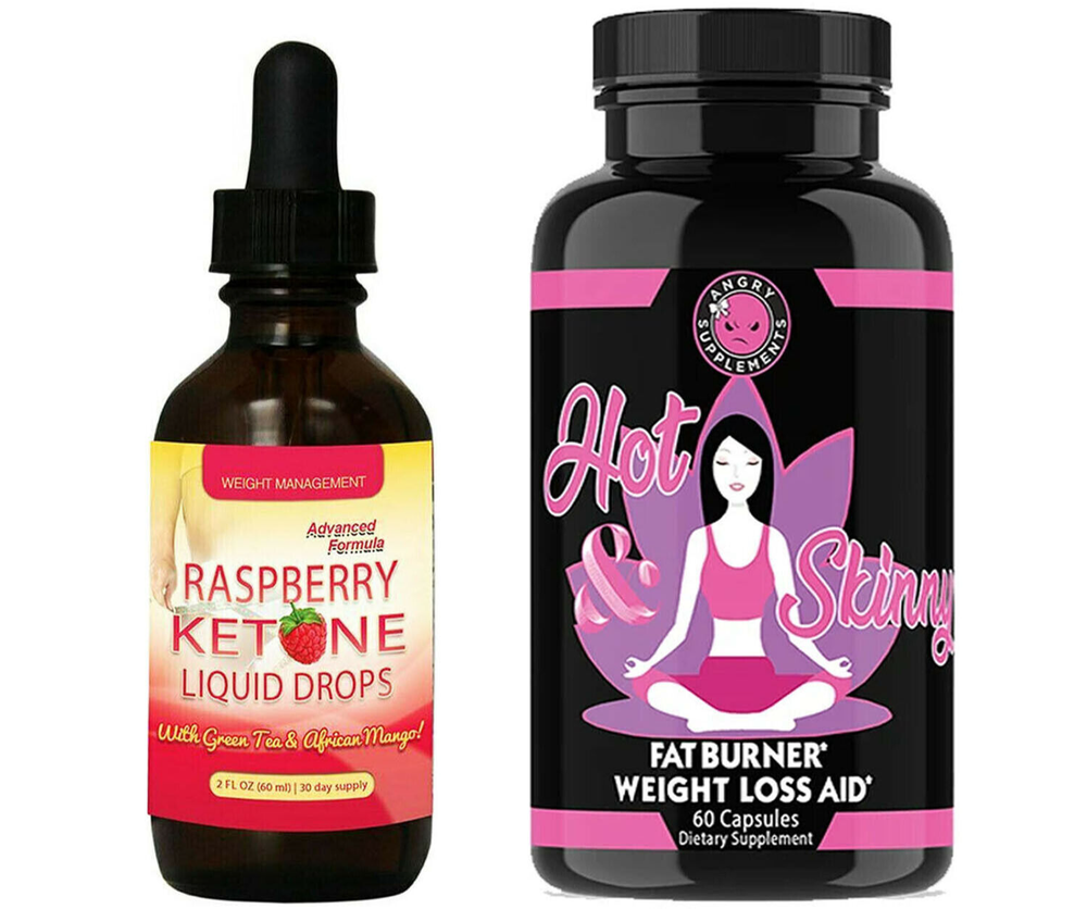 Raspberry Ketone Weight Loss Diet Drops Hot & Skinny Fat Burner Capsules 2pk