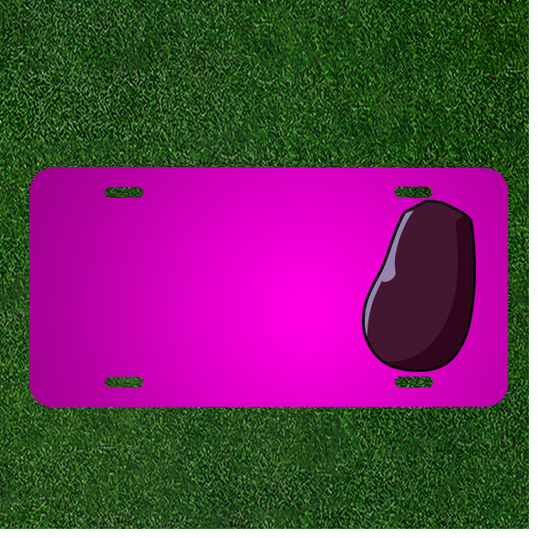 Custom Personalized Car Plate with Name - Eggplant Brinjal Design