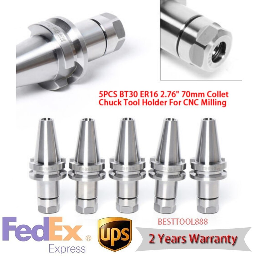 5PCS 12000RPM BT30 ER16 Collet Chuck Tool Holder Balance For CNC Engraver Tool