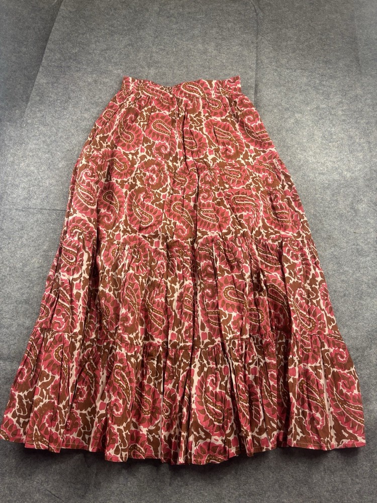 Cleobella Jacinta Maxi Skirt Pink Pockets Paisley Women’s S Boho Artsy Coastal