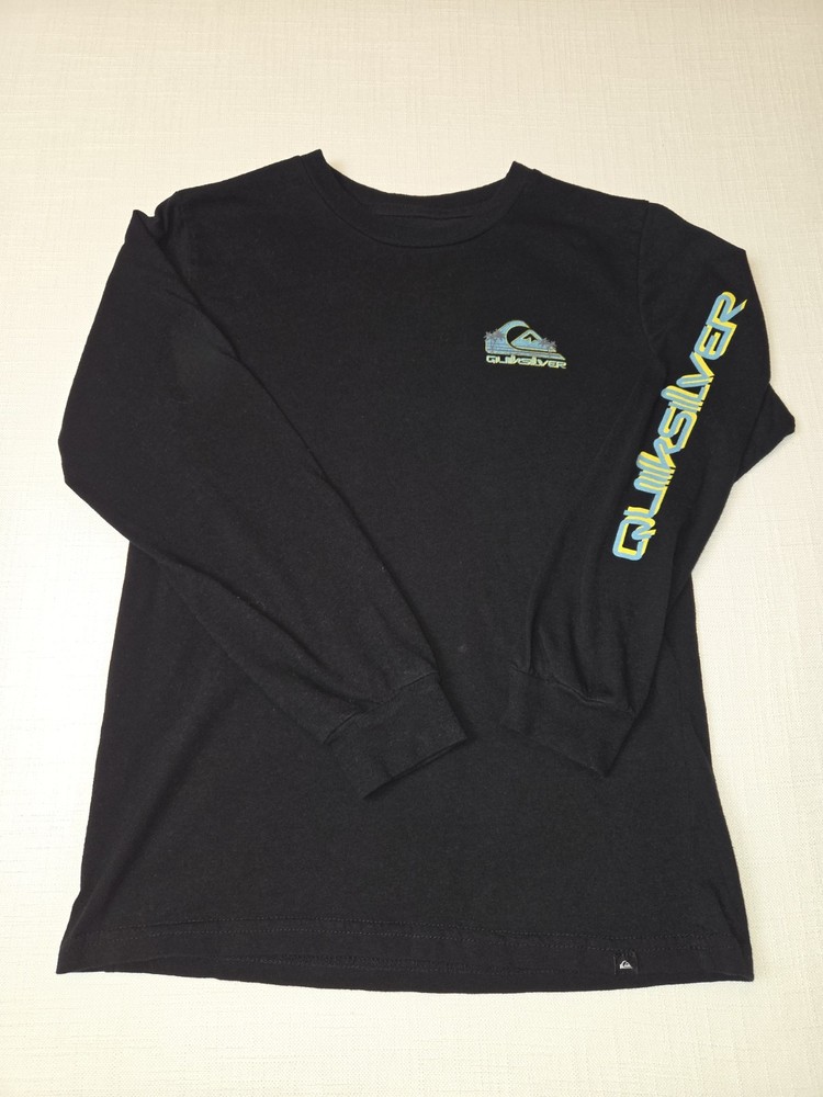 Quiksilver Omni Logo Black Long Sleeve T-shirt Boy's Size Medium