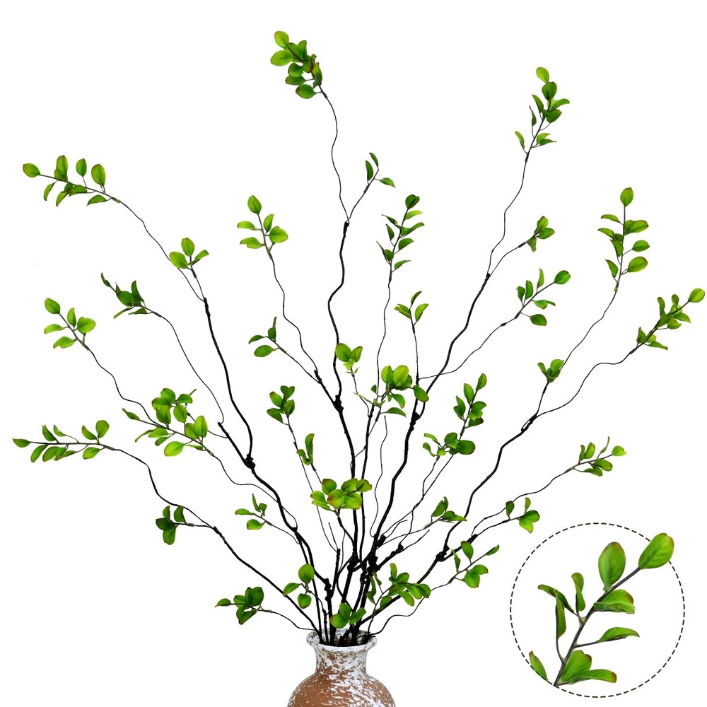 4PCS Artificial Ficus Branches for Vase, Faux Greenery Stems for Vase Filler,...
