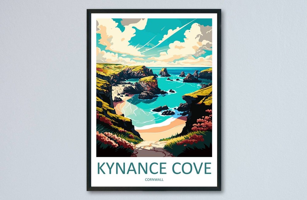 Kynance Cove Travel Print Wall Art Kynance Cove Wall Hanging Home Dcor Kynance