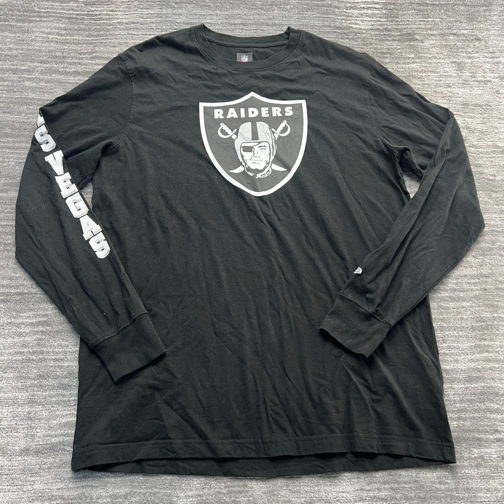 Las Vegas Raiders Shirt Size L Mens Long Sleeve Football NFL Black