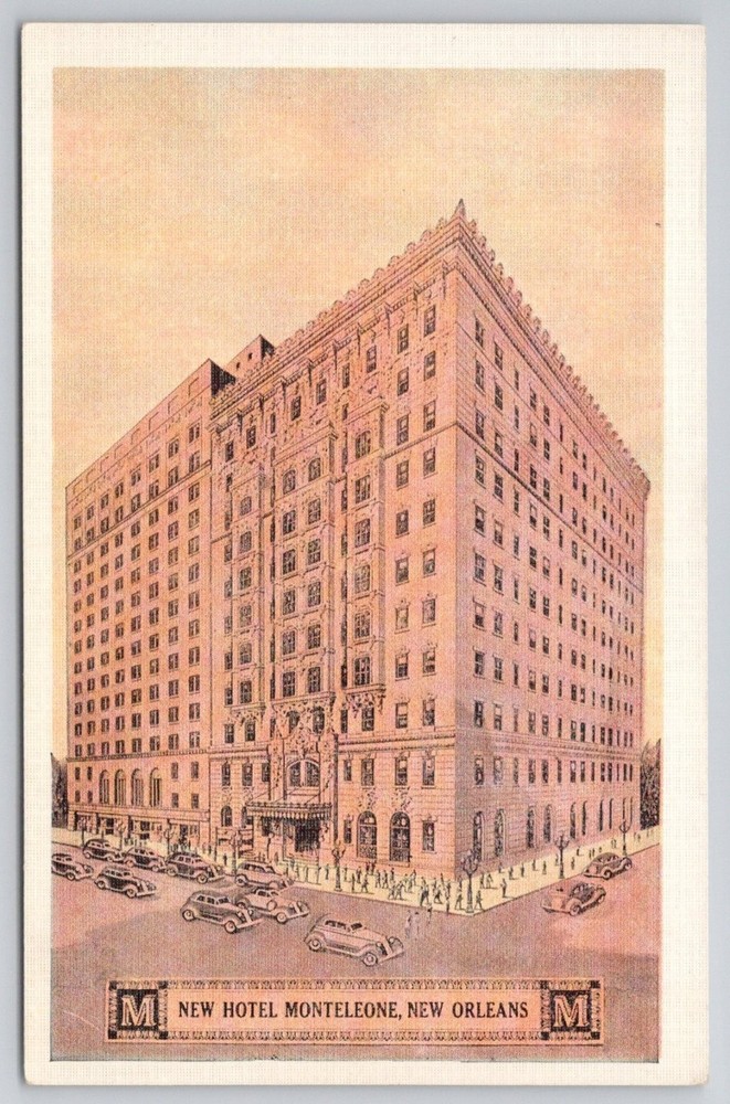 New Hotel Monteleone New Orleans Louisiana Vintage Linen Postcard E. C. Kropp