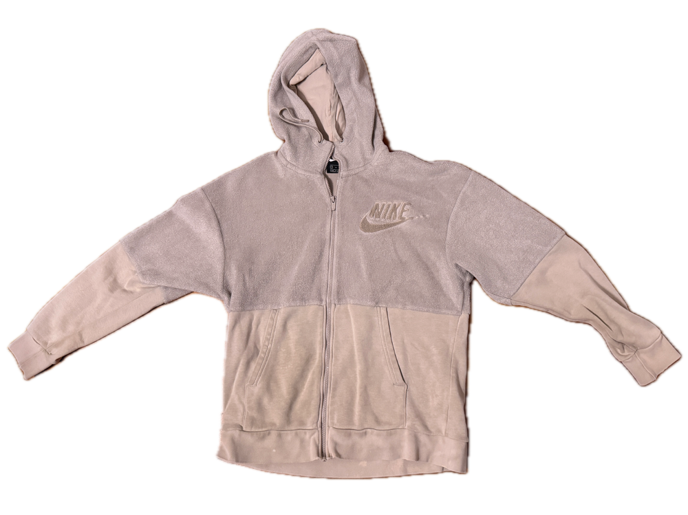 Nike Sportswear Zip-Up Hooded Sweatshirt Terry Cream White - Men's Medium