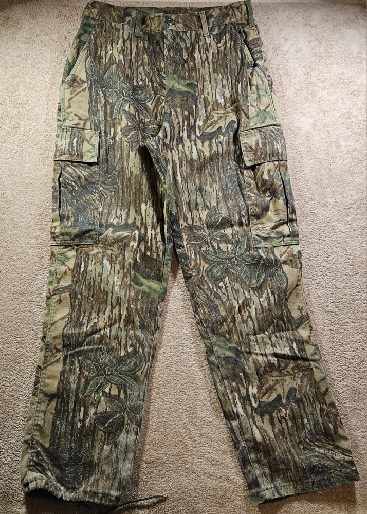 VINTAGE Spartan RealTree Camo Baggy Cargo Pants 34X32 Soft Canvas Y2K Outdoors