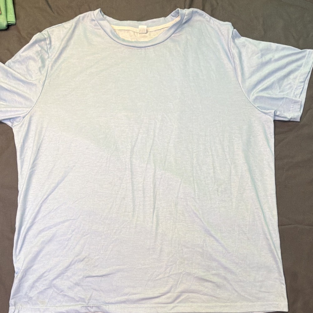 Men's Crew Neck Short Sleeve Solid Light Blue T-Shirt 2XL Regular