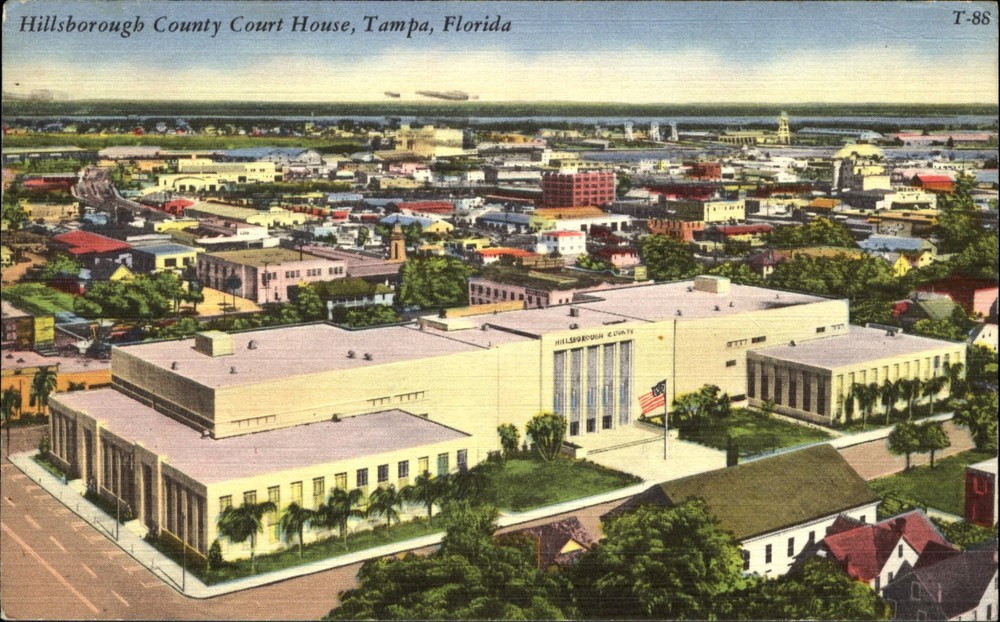 Hillsborough County Court House Tampa Florida FL mailed 1964