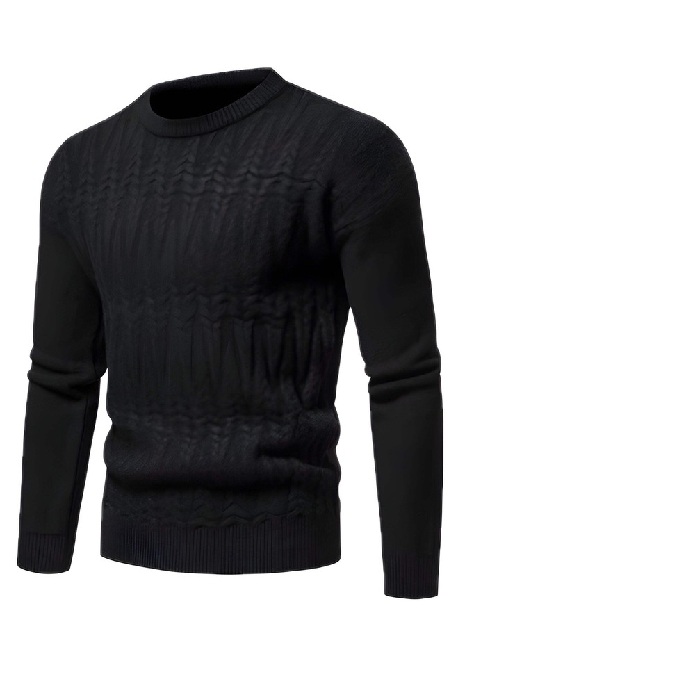 Korean Slim Fit Jacquard Pullover Sweater for Men Long Sleeve Casual