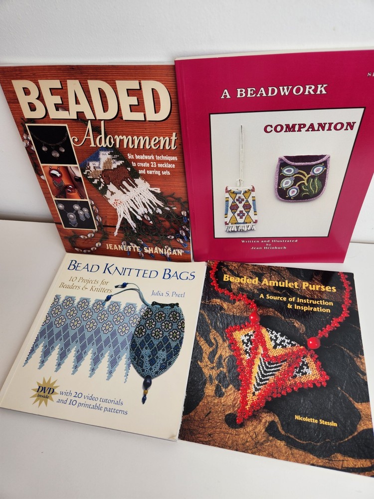 Book Lot Beadwork Companion Beaded Amulet Purses Adornment Bead Knitted Bags