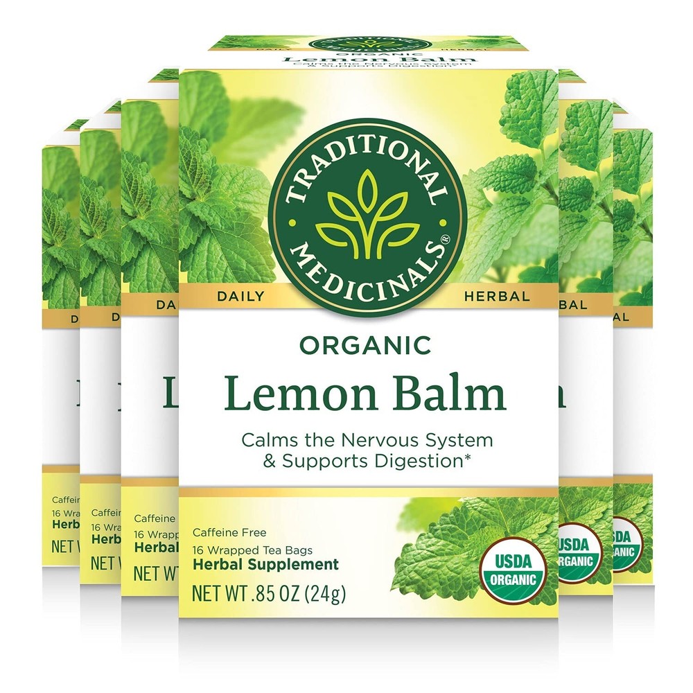 Traditional Medicinals Tea Organic Lemon Balm Herbal Tea 6 Pack