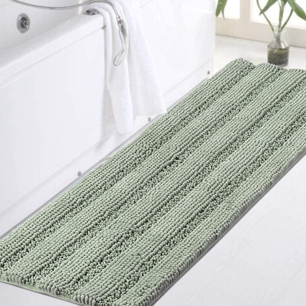 Sage Green Bathroom Rugs Runner Extra Long 47 X 17 Large Bath Mat Plush Shaggy C