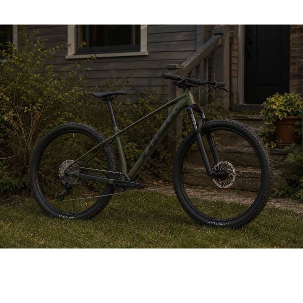 Trek 29in Green Hardtail Mountain Bike Front Suspension Disc Brakes Flat Bar