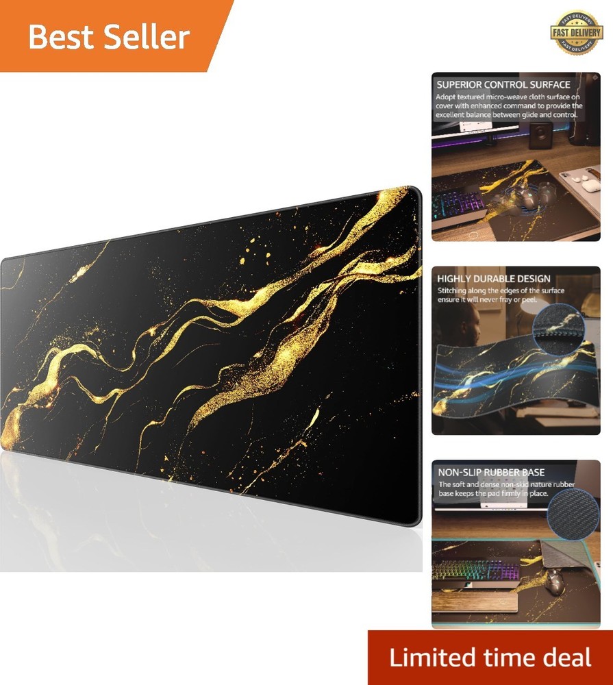 Large Gaming Mouse Pad Desk Mat, Superior Micro-Weave Cloth, Non-Slip Rubber ...